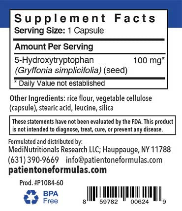 Patient One 5-HTP |  100mg, 60 vegetable capsules